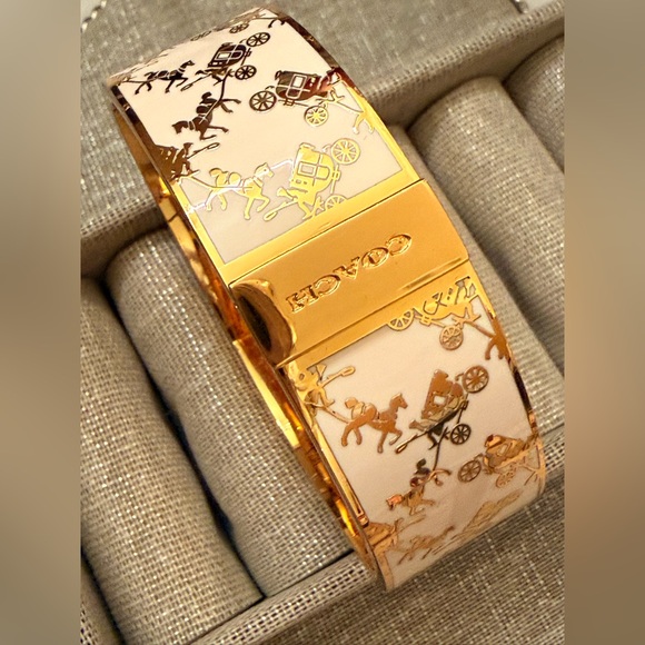 Coach Gold and Cream Carriage Bracelet - Picture 2 of 6